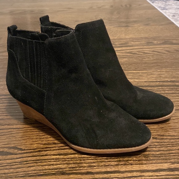 Franco Sarto Wedge Black Booties Size 9 - Picture 2 of 5